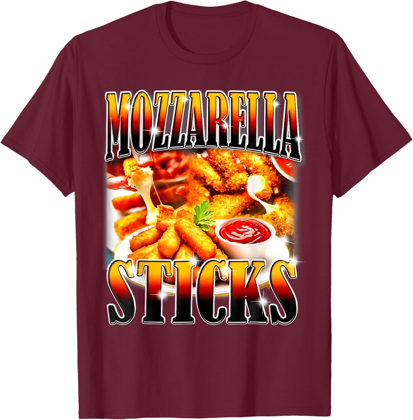 Bootleg Rap Funny Chicken Tenders Vintage 90s Heavy Metal T-Shirt - T-Shirt | Maroon