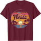 Florida - Cool Funny Vintage Men Women Retro Beach Palm Tree T-Shirt - T-Shirt | Maroon