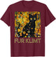 Black Cat in Klimt Painting, Cat Lover, Artist Art Student T-Shirt - T-Shirt | Maroon