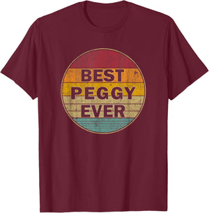 Personalized Name Peggy I Love Peggy Retro Vintage Style T-Shirt - T-Shirt | Maroon