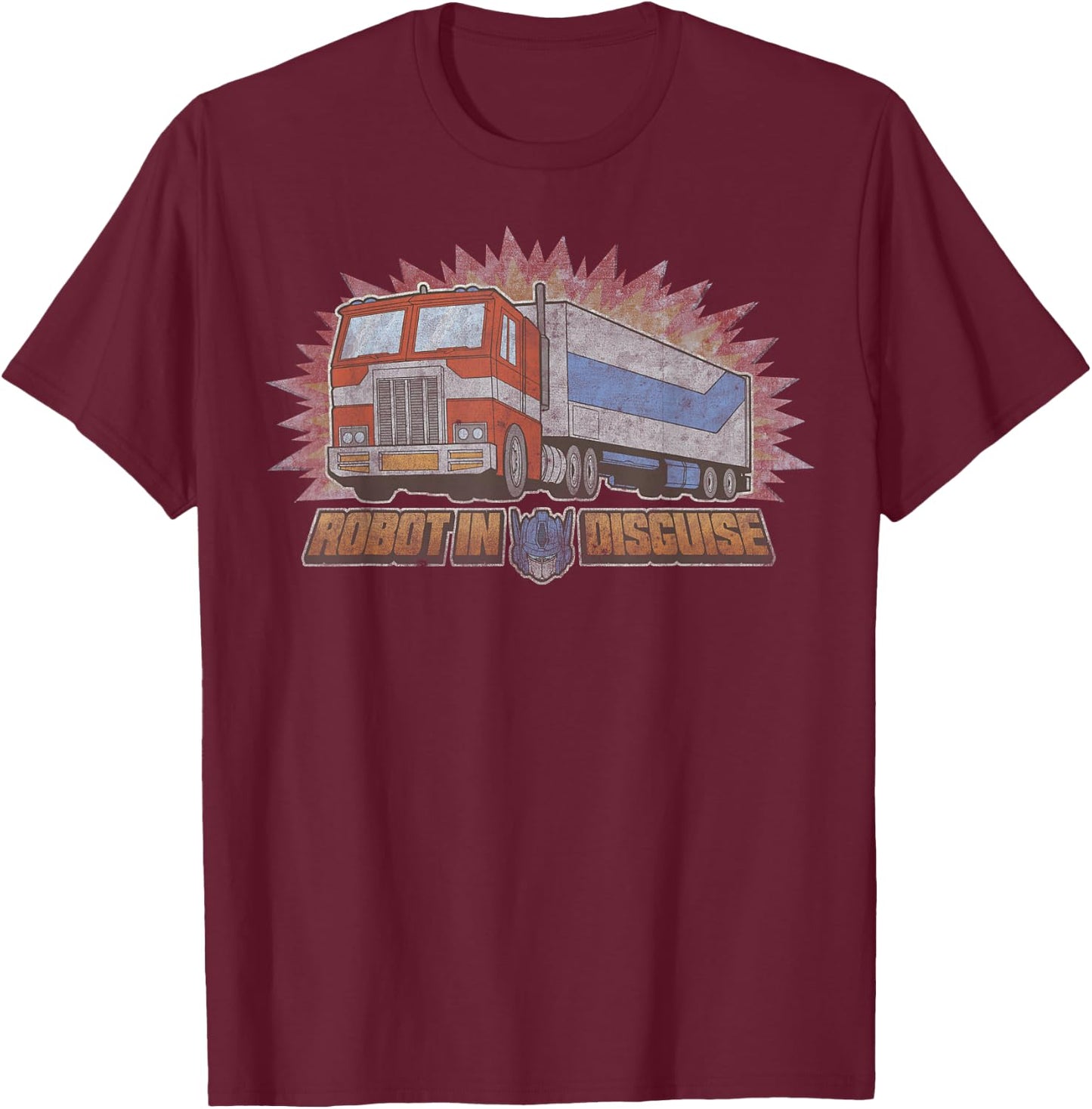 Transformers Optimus Prime Robot In Disguise T-Shirt - T-Shirt | Maroon