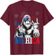 Bigfoot Merica 4th Of July Funny Boys Men Sasquatch Lover T-Shirt - T-Shirt | Maroon