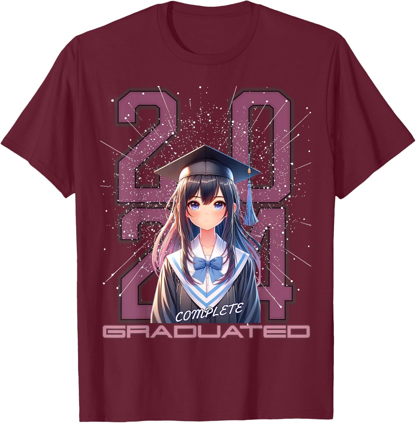Graduation shirts 2024 anime lover high school college T-Shirt - T-Shirt | Maroon