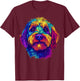 Colorful Aussiedoodle Dog Lover Cute Puppy Men Women Black T-Shirt - T-Shirt | Maroon
