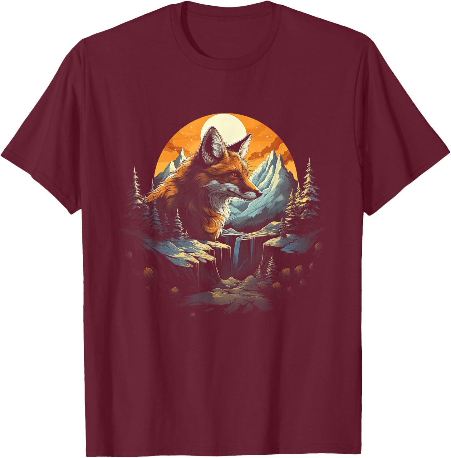 Fox Foxes Animal T-Shirt - T-Shirt | Maroon