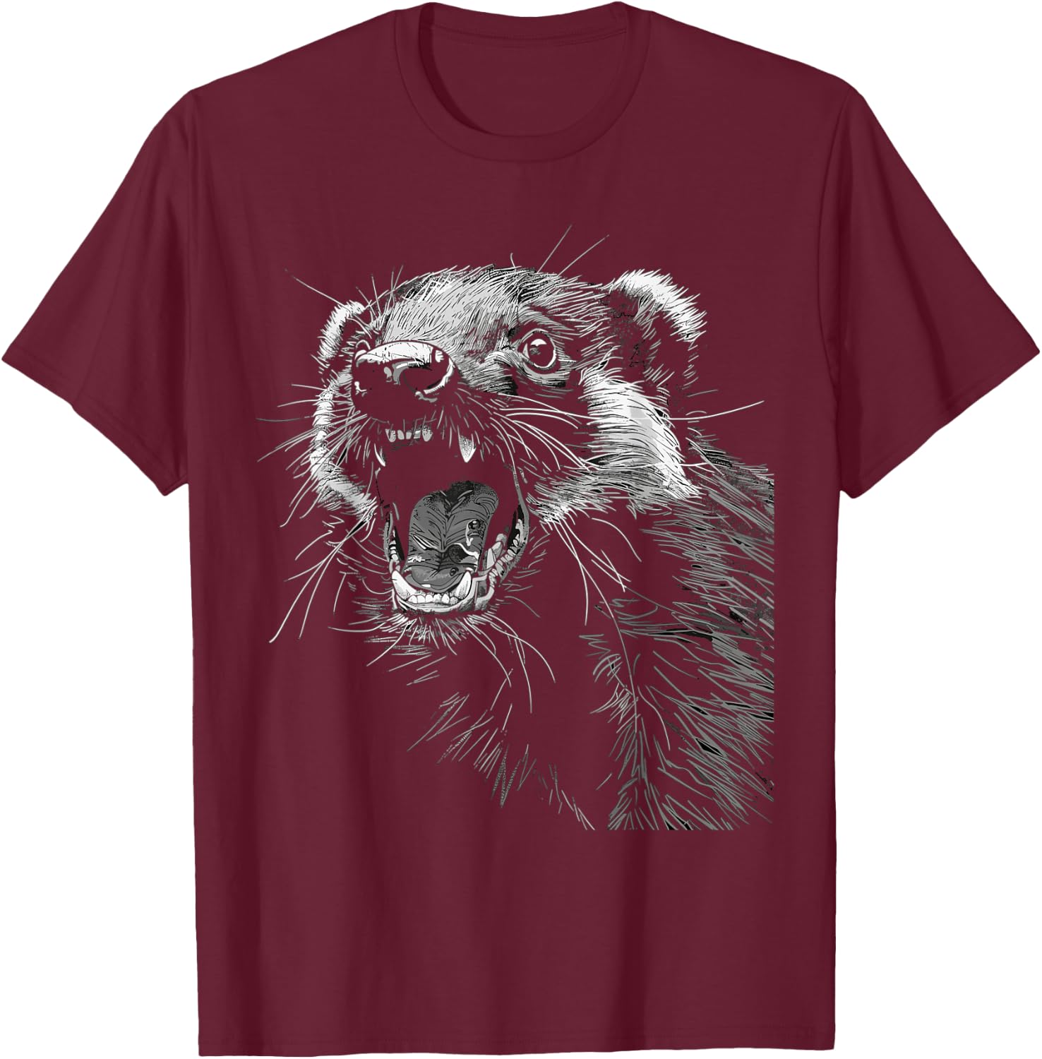 Funny Honey Badger Lover Men T-Shirt - T-Shirt | Maroon