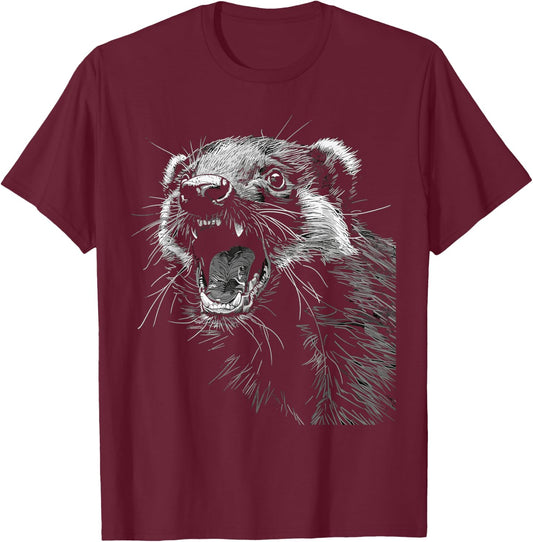Funny Honey Badger Lover Men T-Shirt - T-Shirt | Maroon