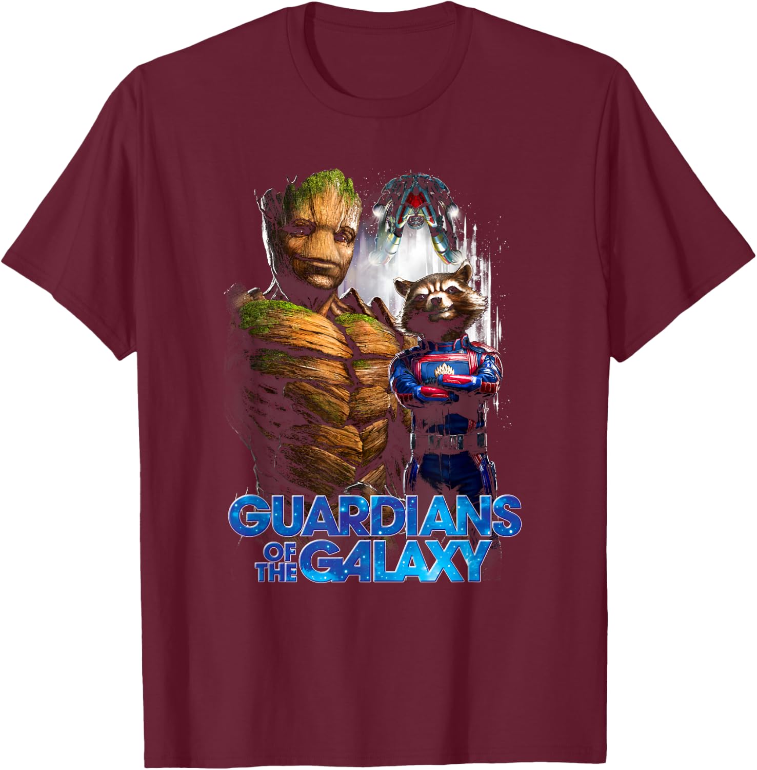 Marvel Guardians of The Galaxy Vol. 3 Rocket & Groot Oh Yeah T-Shirt - T-Shirt | Maroon
