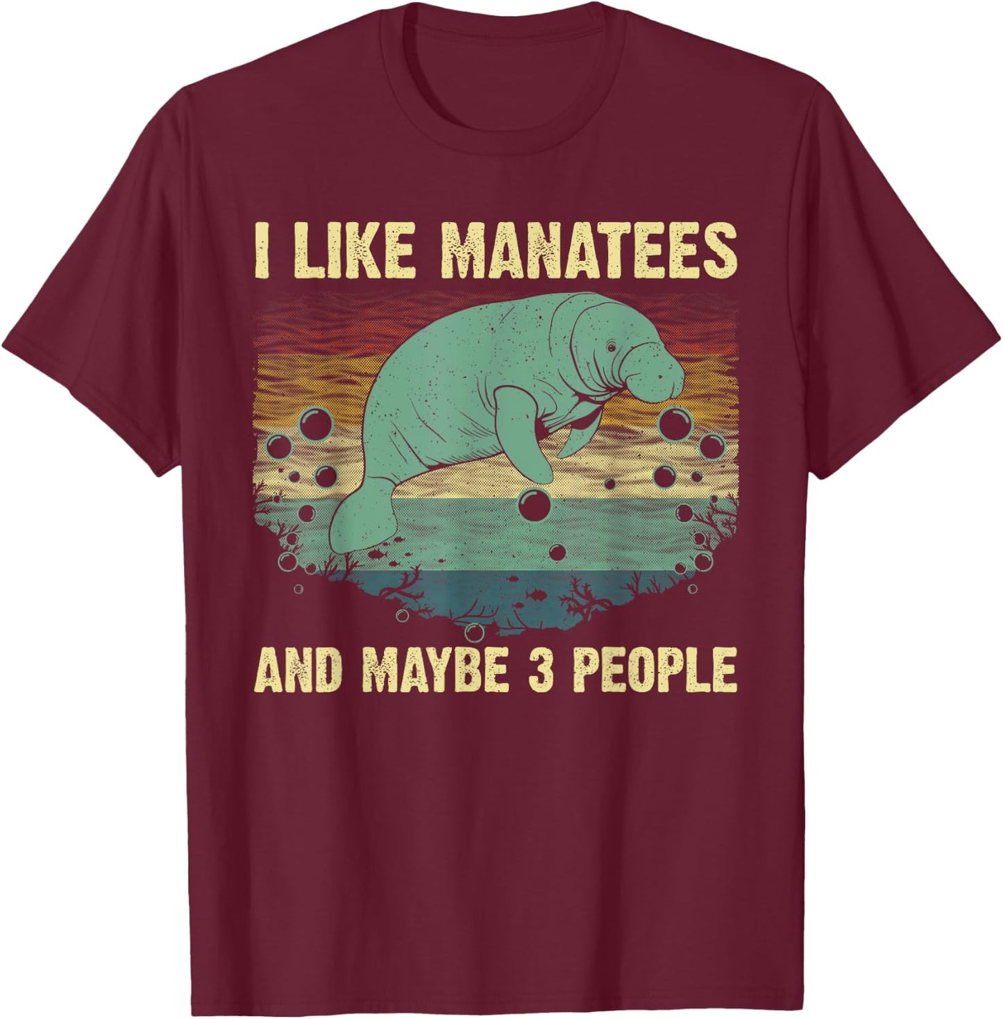 Funny Manatee Design Women Toddlers Manatee Lover T-Shirt - T-Shirt | Maroon