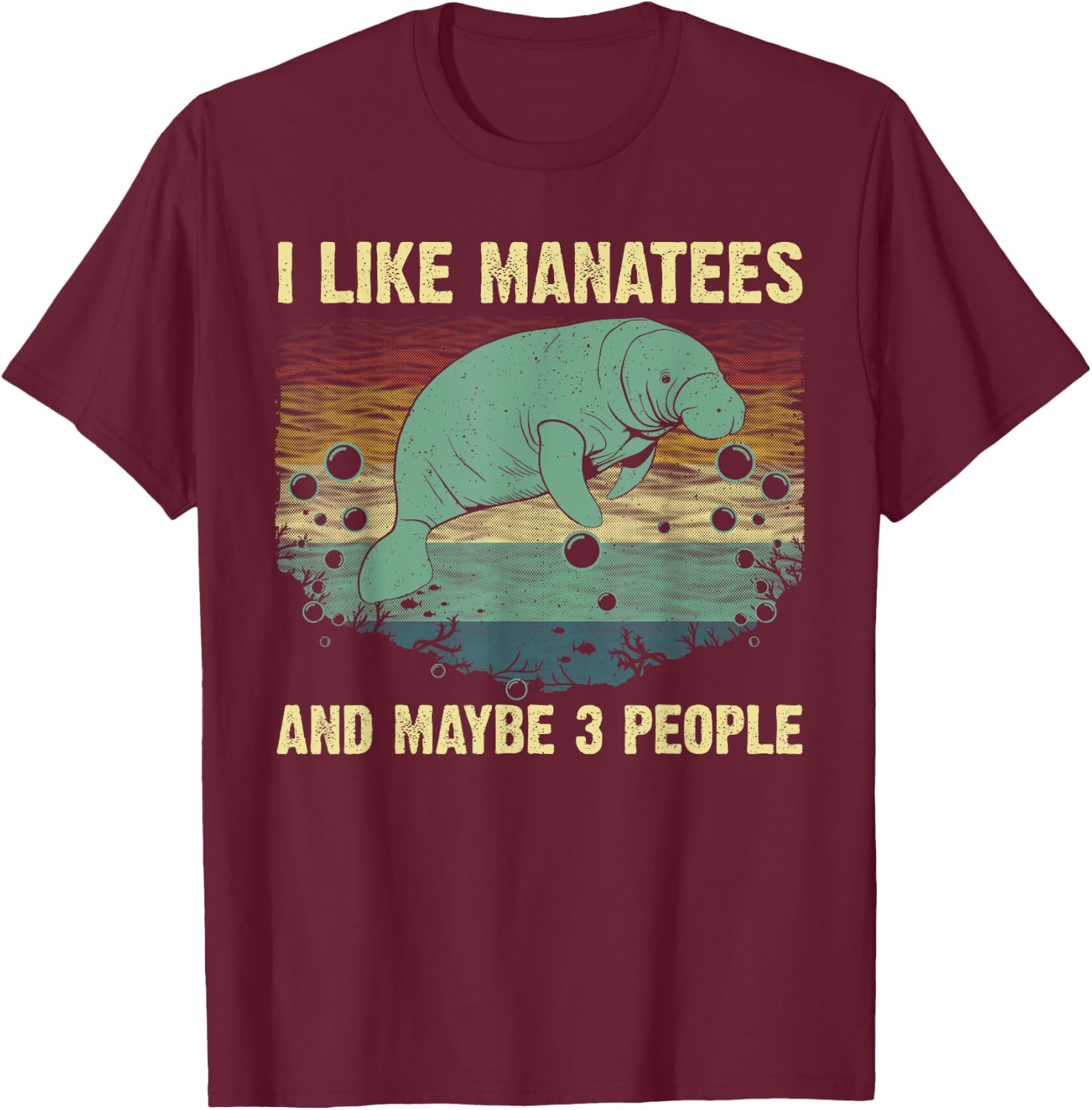 Funny Manatee Design Women Toddlers Manatee Lover T-Shirt - T-Shirt | Maroon