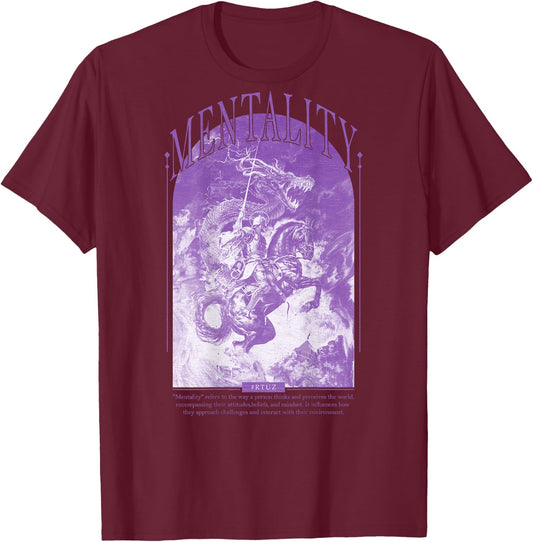 Hip Hop Vintage Hipster Edgy Urban Y2K Back Print Streetwear T-Shirt - T-Shirt | Maroon