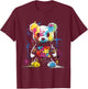 Bear Colorful Animal Graphic Artwork Bear T-Shirt - T-Shirt | Maroon