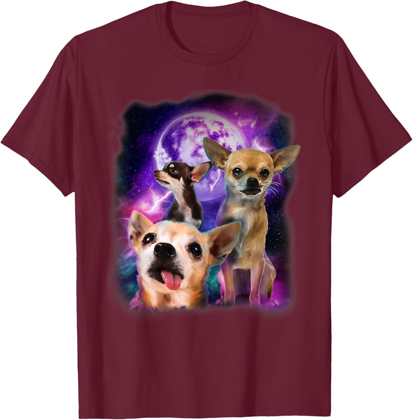 Howling at the Moon Shirt - Chihuahua Shirt - Chihuahua T-Shirt - T-Shirt | Maroon