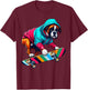Cool Boxer Dog Skateboarding Illustration Art T-Shirt - T-Shirt | Maroon