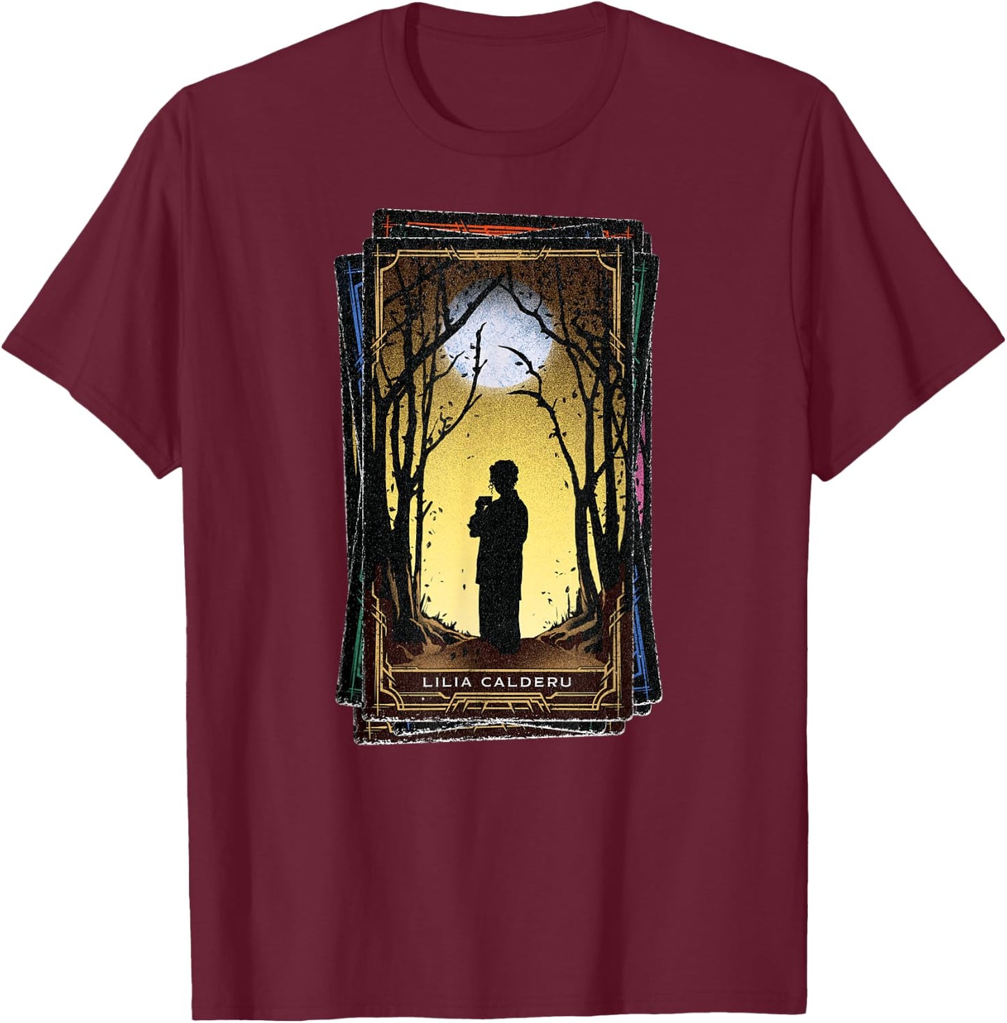 Marvel Agatha All Along Disney+ Lilia Calderu Tarot Card T-Shirt - T-Shirt | Maroon