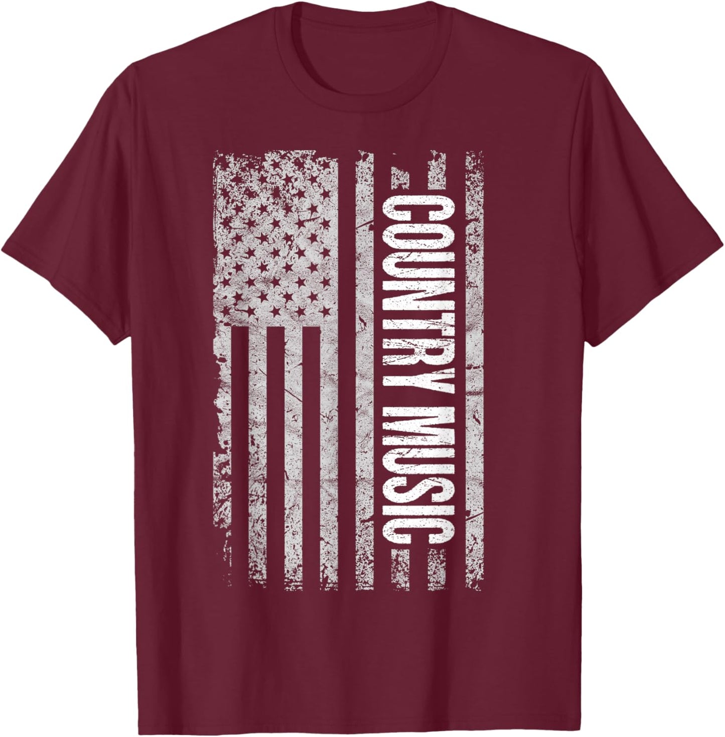 Proud American Flag Country Music Deep South T-Shirt - T-Shirt | Maroon