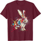 Rabbit Colorful Animal Graphic Art Rabbit T-Shirt - T-Shirt | Maroon