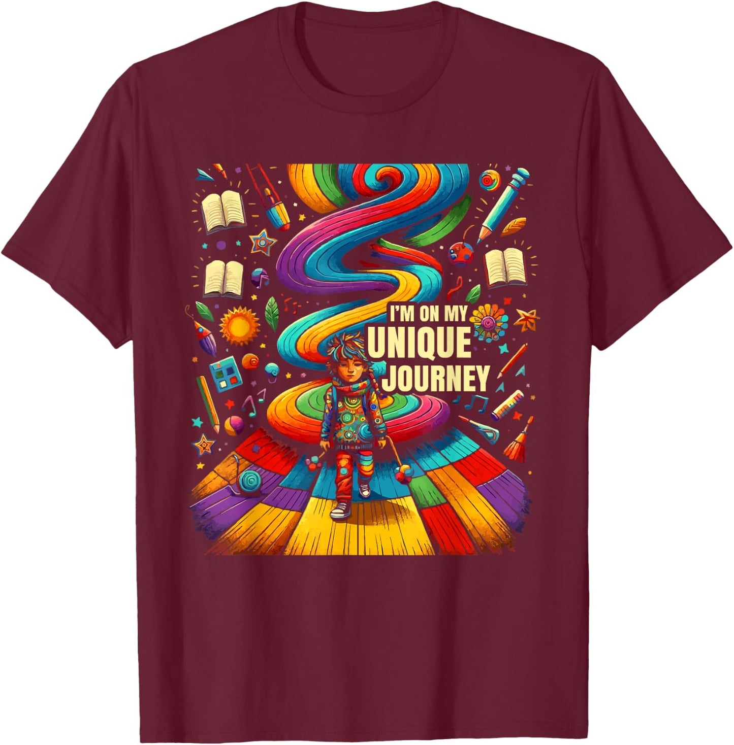 AuDHD Autism ADHD Autistic Spectrum Neurodiversity T-Shirt - T-Shirt | Maroon