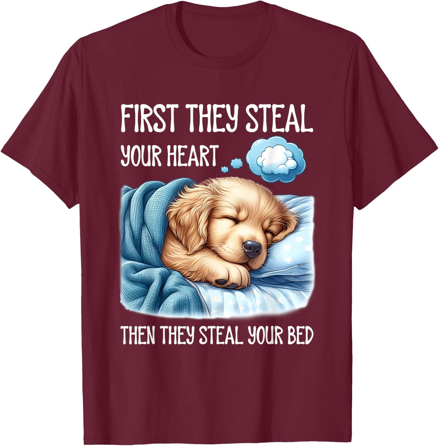 Dog Sleep Women T-Shirt - T-Shirt | Maroon