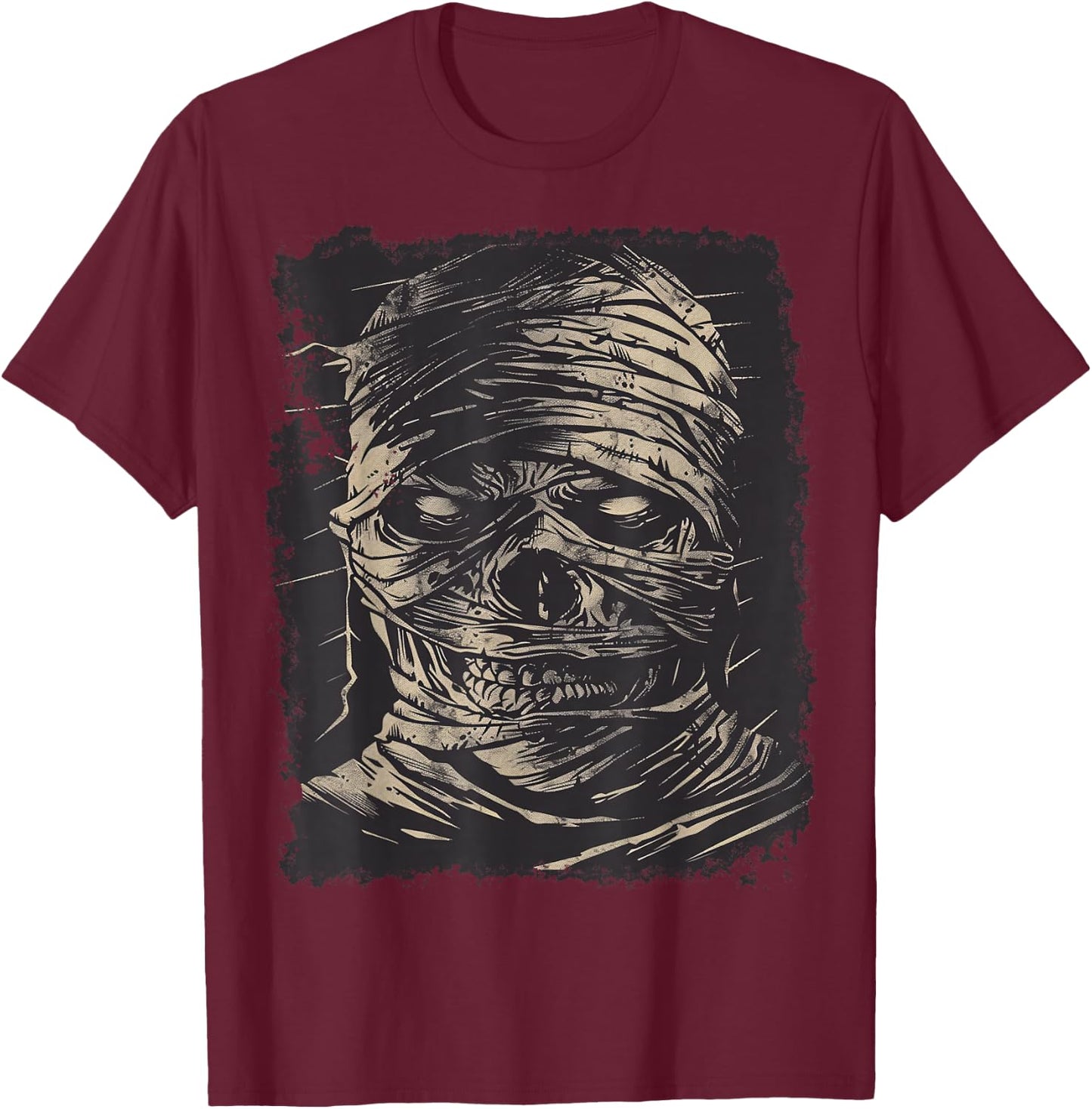 Scary Mummy T-Shirt - T-Shirt | Maroon