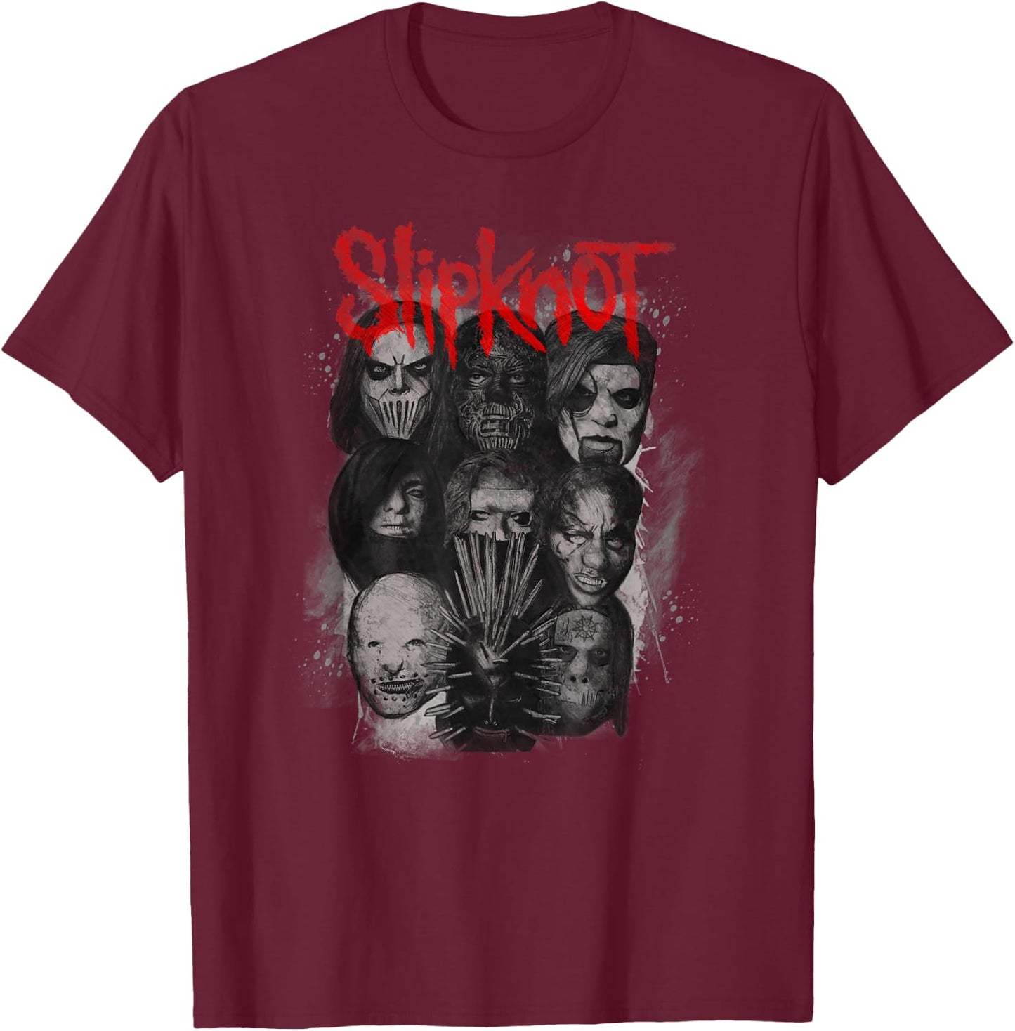 Slipknot Official We Are Not Your Kind Faded Black Adult T-Shirt - T-Shirt | Maroon