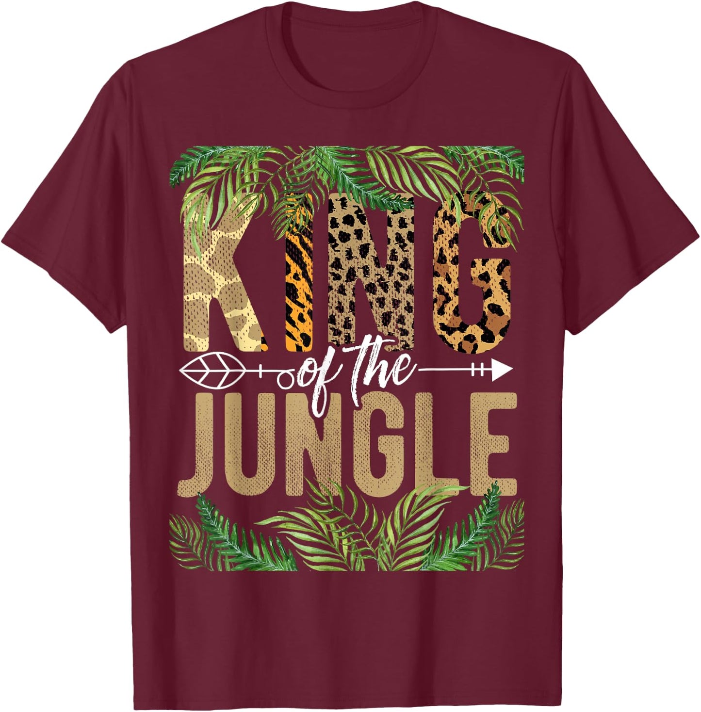 King Of The Jungle Tropical Animal Adventure Vacation T-Shirt - T-Shirt | Maroon