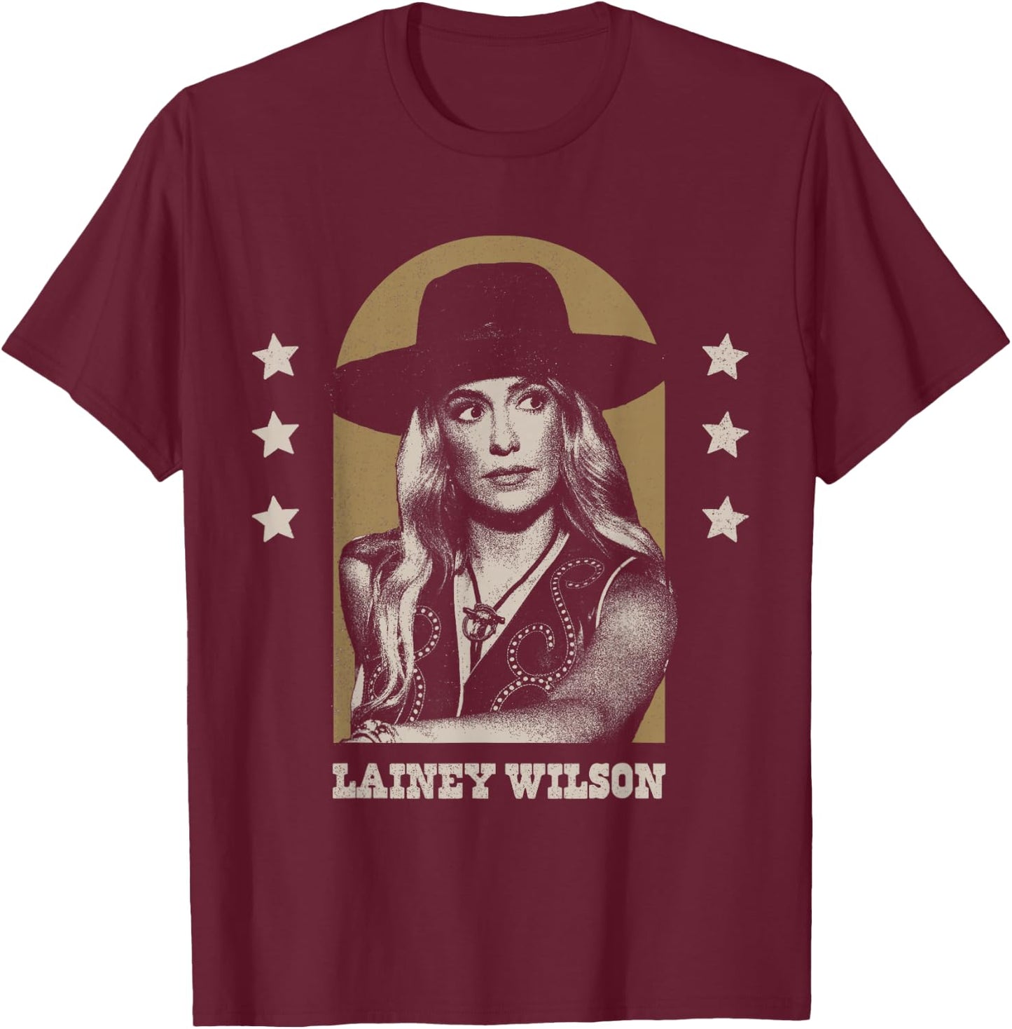 Lainey Wilson - Country's Cool Again Portrait , Small, Black T-Shirt - T-Shirt | Maroon
