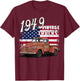 1949 49 Truck Classic Car 1940s Vintage American Flag T-Shirt - T-Shirt | Maroon