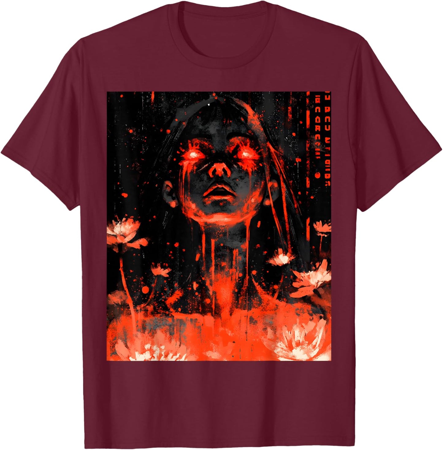 Japan Horror Anime Manga Japanese Creepy Kawaii Goth T-Shirt - T-Shirt | Maroon