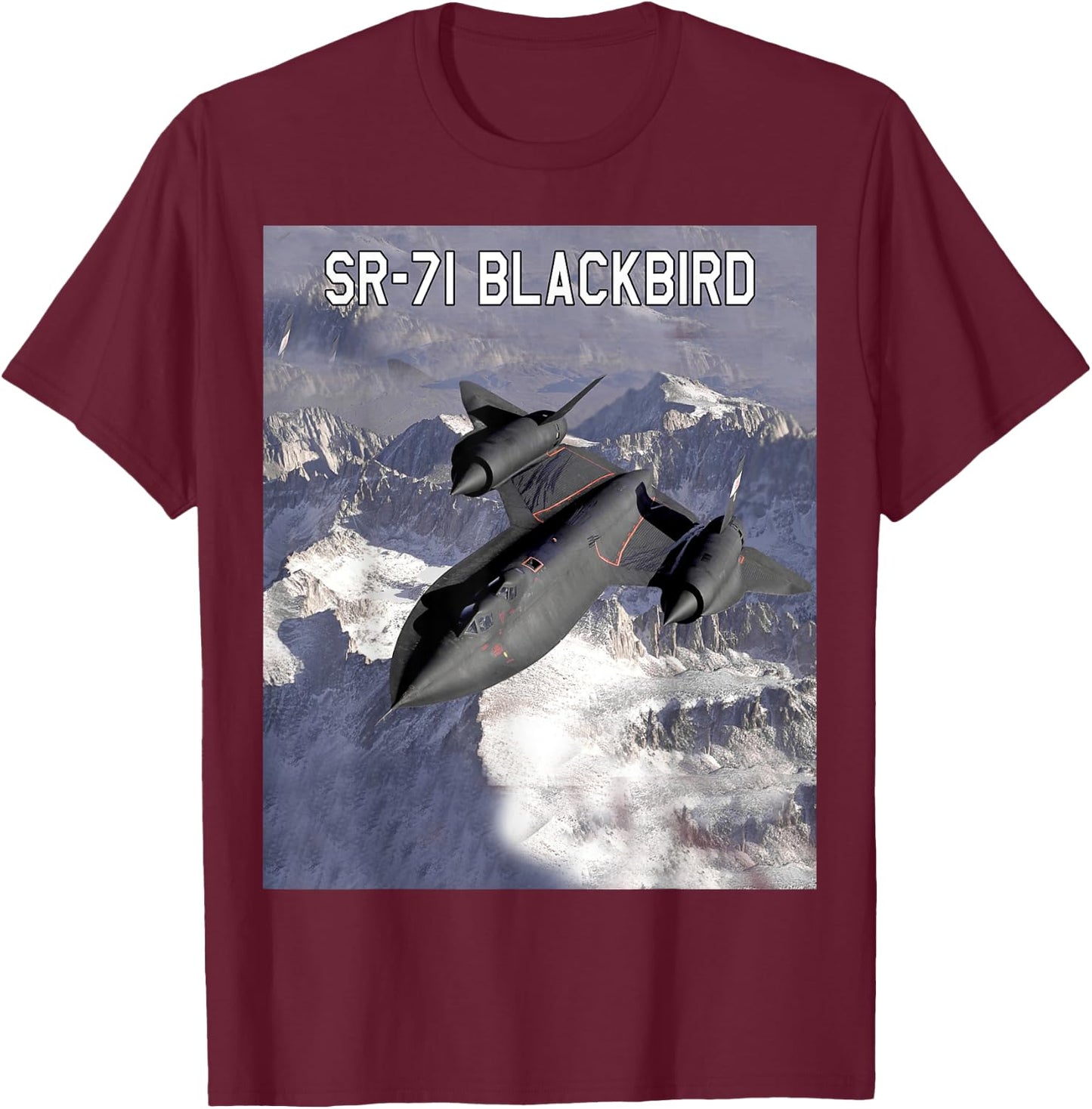 SR-71 Blackbird Reconnaissance Aircraft T-Shirt - T-Shirt | Maroon
