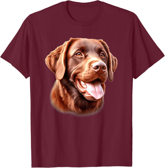 Chesapeake Bay Retriever Dog Portrait T-Shirt - T-Shirt | Maroon