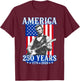 Abraham Lincoln Playing Guitar 4th July 250th Anniversary T-Shirt - T-Shirt | Maroon