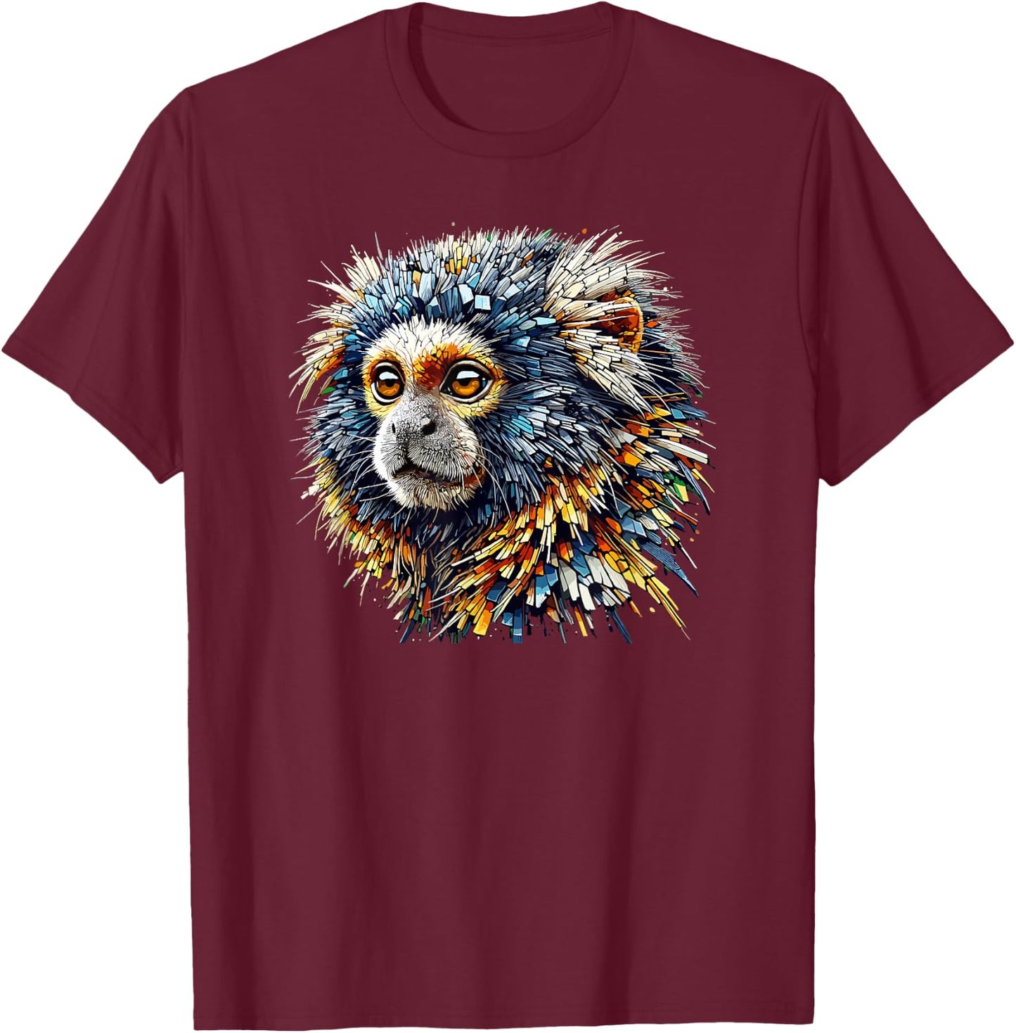 Laroli Aesthetic Art Pygmy Marmoset Marmosets -Adults Kids T-Shirt - T-Shirt | Maroon
