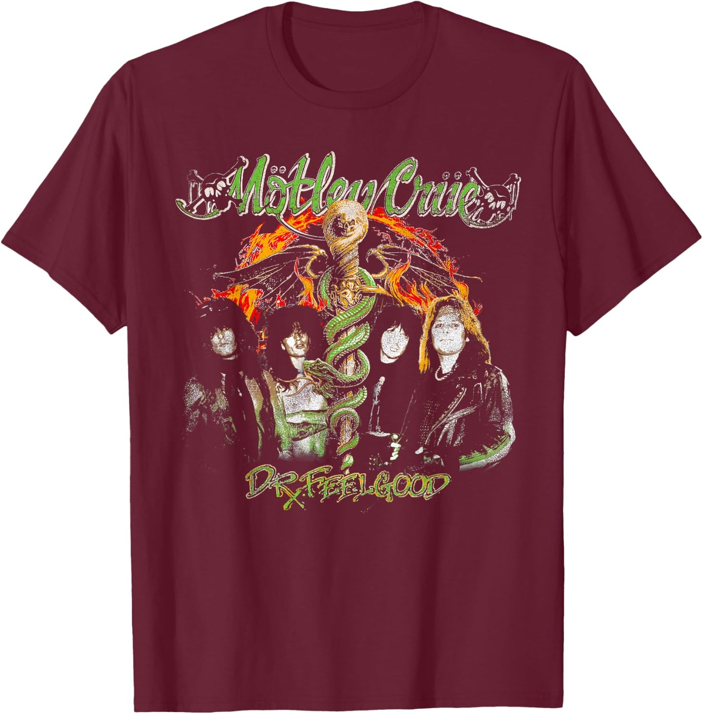 Mötley Crüe – Burning Dr. T-Shirt - T-Shirt | Maroon