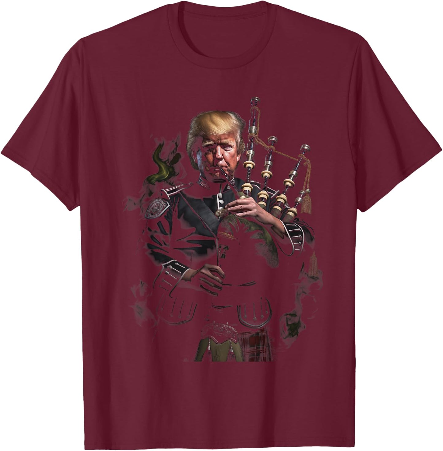 Scottisch Bagpipe Trump Bagpiper Scottland Bagpiping Trump T-Shirt - T-Shirt | Maroon