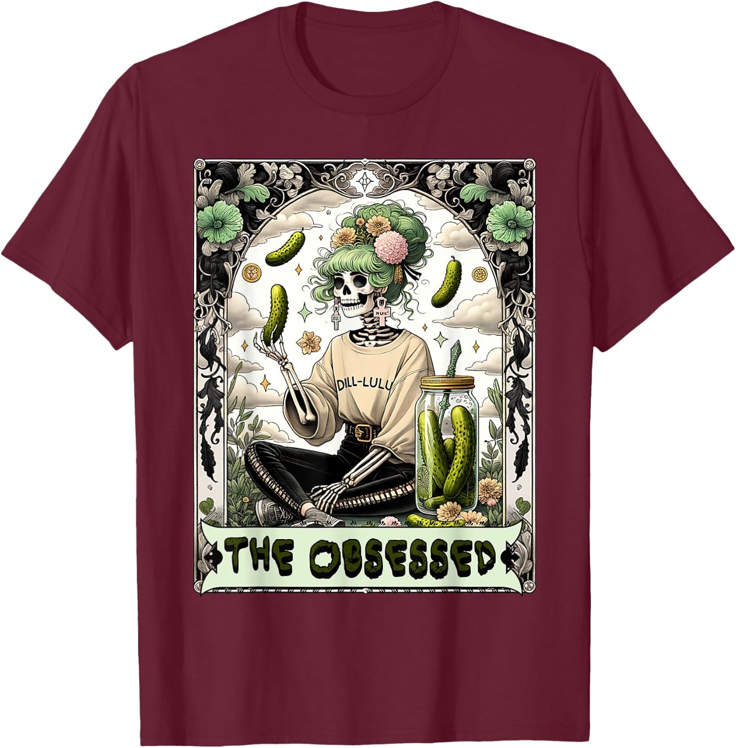 Funny Tarot Card Pickle Lover gift T-Shirt - T-Shirt | Maroon