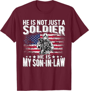 My Son-in-Law is A Soldier Proud Military Parent-in-Law Gift T-Shirt - T-Shirt | Maroon