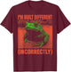 I'm Built Different Incorrectly Frog Retro T-Shirt - T-Shirt | Maroon