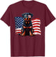Vintage Rottweiler Dogs American Flag Sunglasses Patriotic T-Shirt - T-Shirt | Maroon