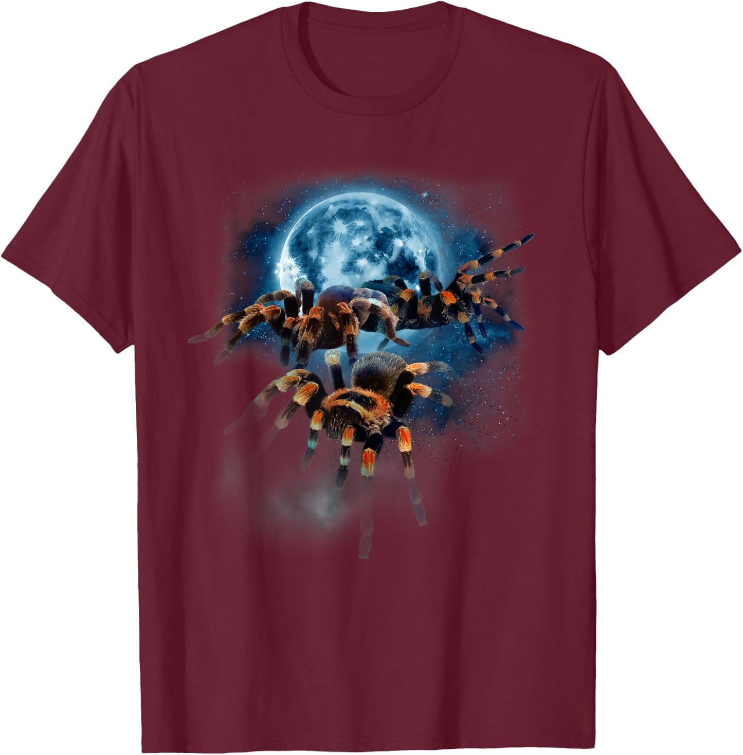 Tarantula Shirt - Tarantula - Howling at the Moon T-Shirt - T-Shirt | Maroon