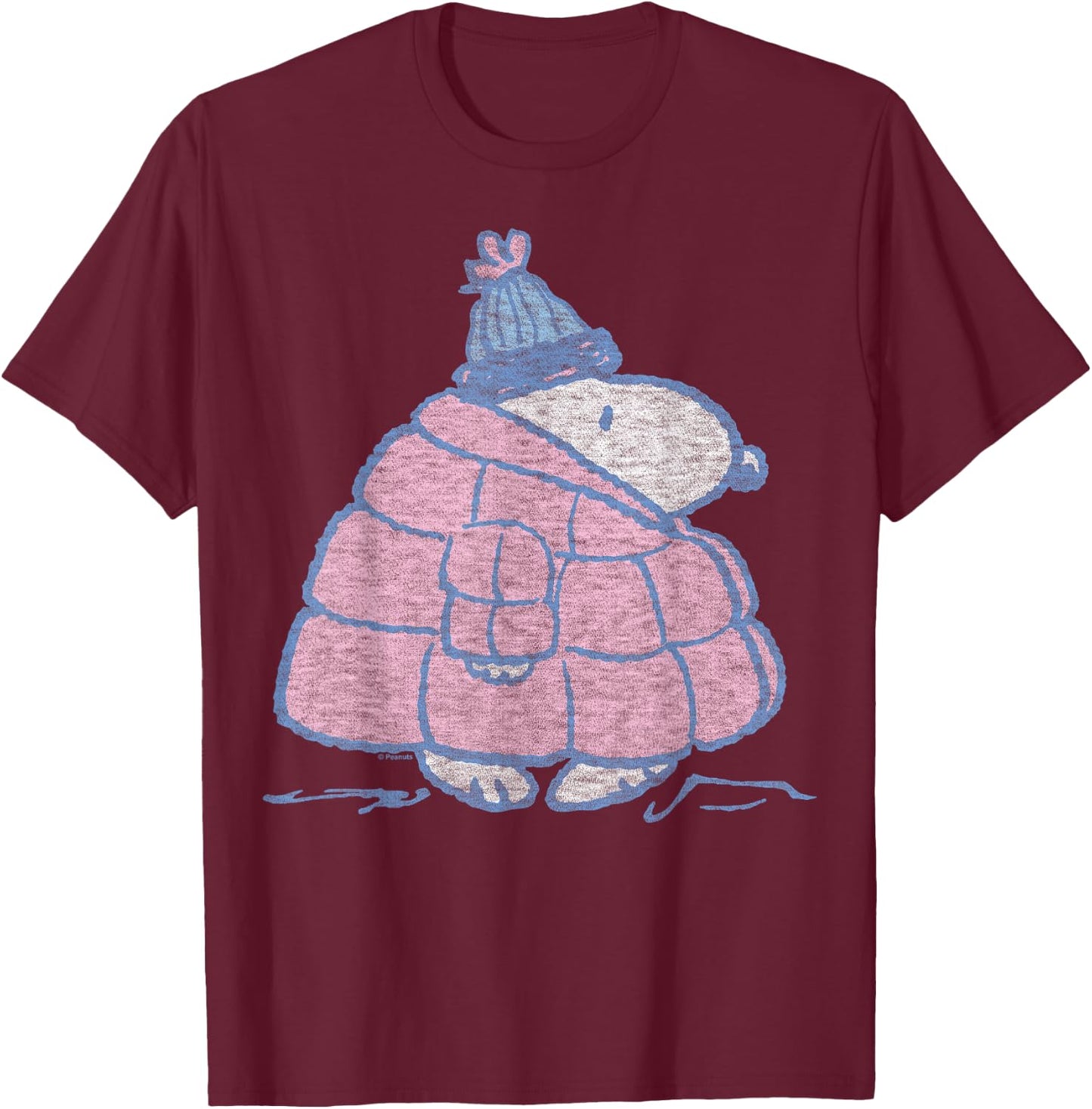 Peanuts - Snoopy Puffer T-Shirt - T-Shirt | Maroon