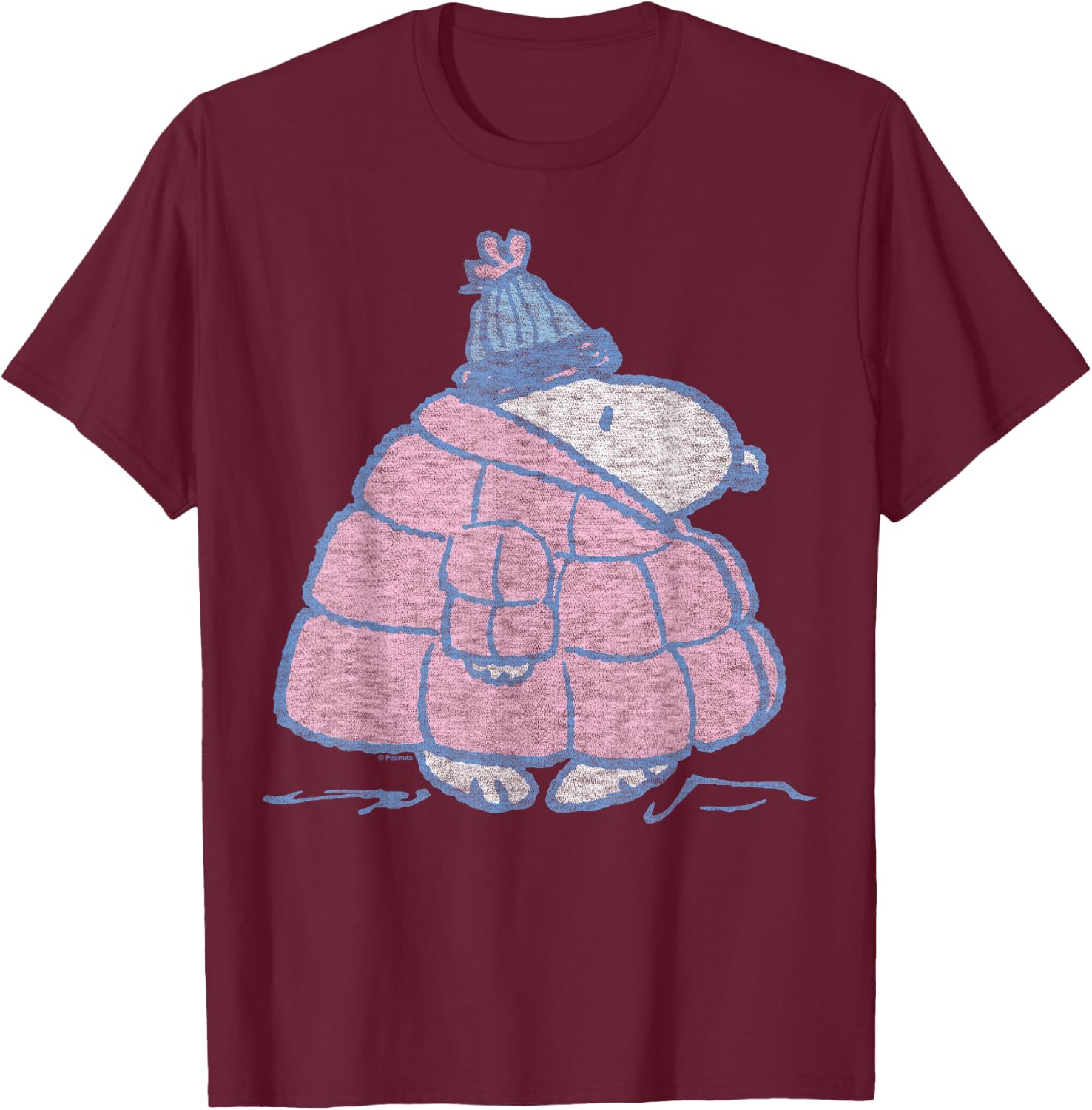 Peanuts - Snoopy Puffer T-Shirt - T-Shirt | Maroon