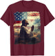 Jesus Christ Praying for America Flag T-Shirt - T-Shirt | Maroon