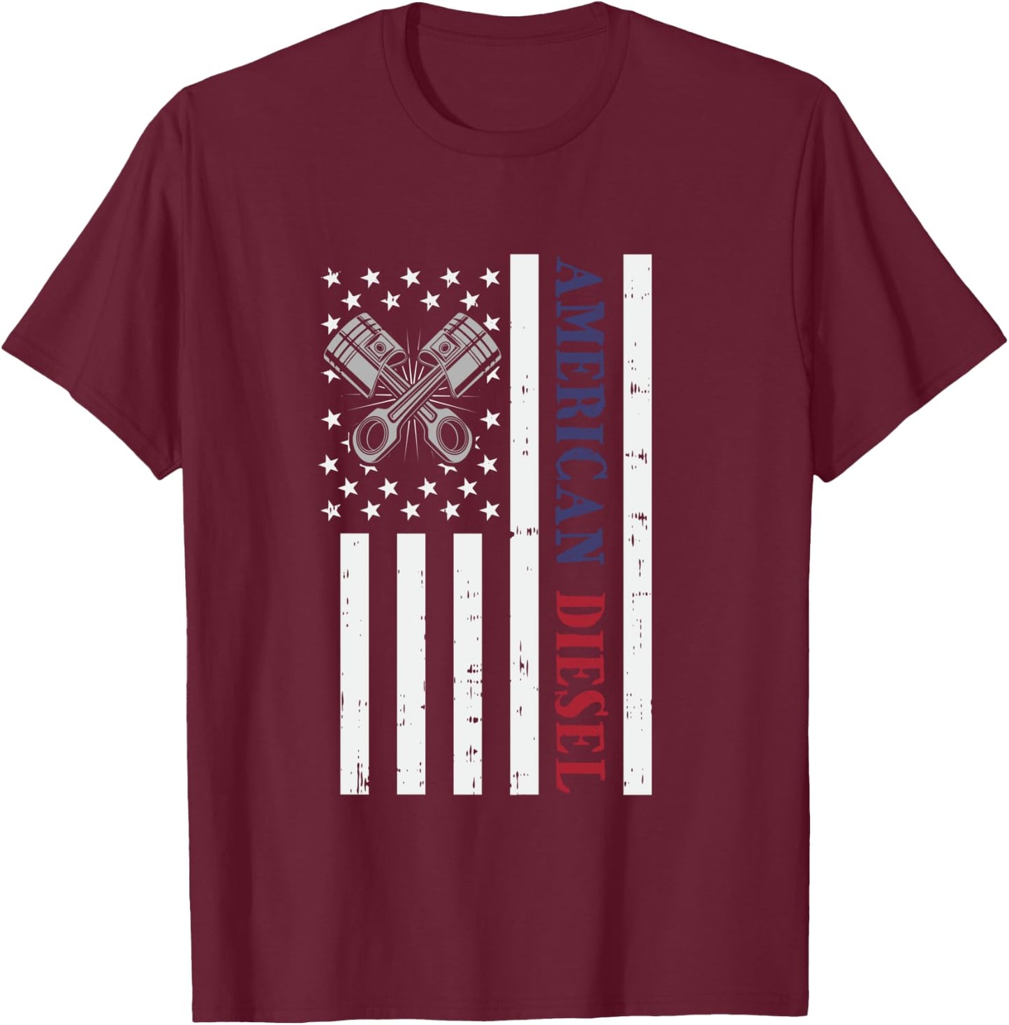 American Diesel Car Racing Motorsport Motocross Stock Car T-Shirt - T-Shirt | Maroon