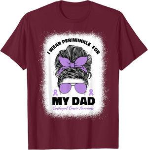 I Wear Periwinkle For My Dad Esophageal Cancer Awareness Dad T-Shirt - T-Shirt | Maroon