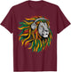 Rasta Reggae Music Headphones Jamaican Pride Lion Of Judah T-Shirt - T-Shirt | Maroon