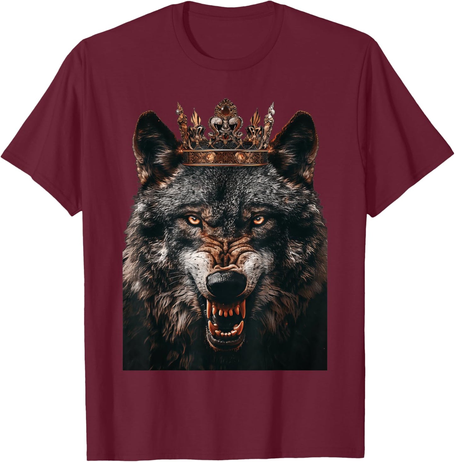 Wolf King T-Shirt - T-Shirt | Maroon