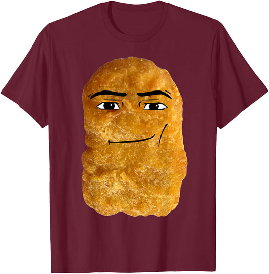 Chicken Nugget Meme , Small, Black T-Shirt - T-Shirt | Maroon