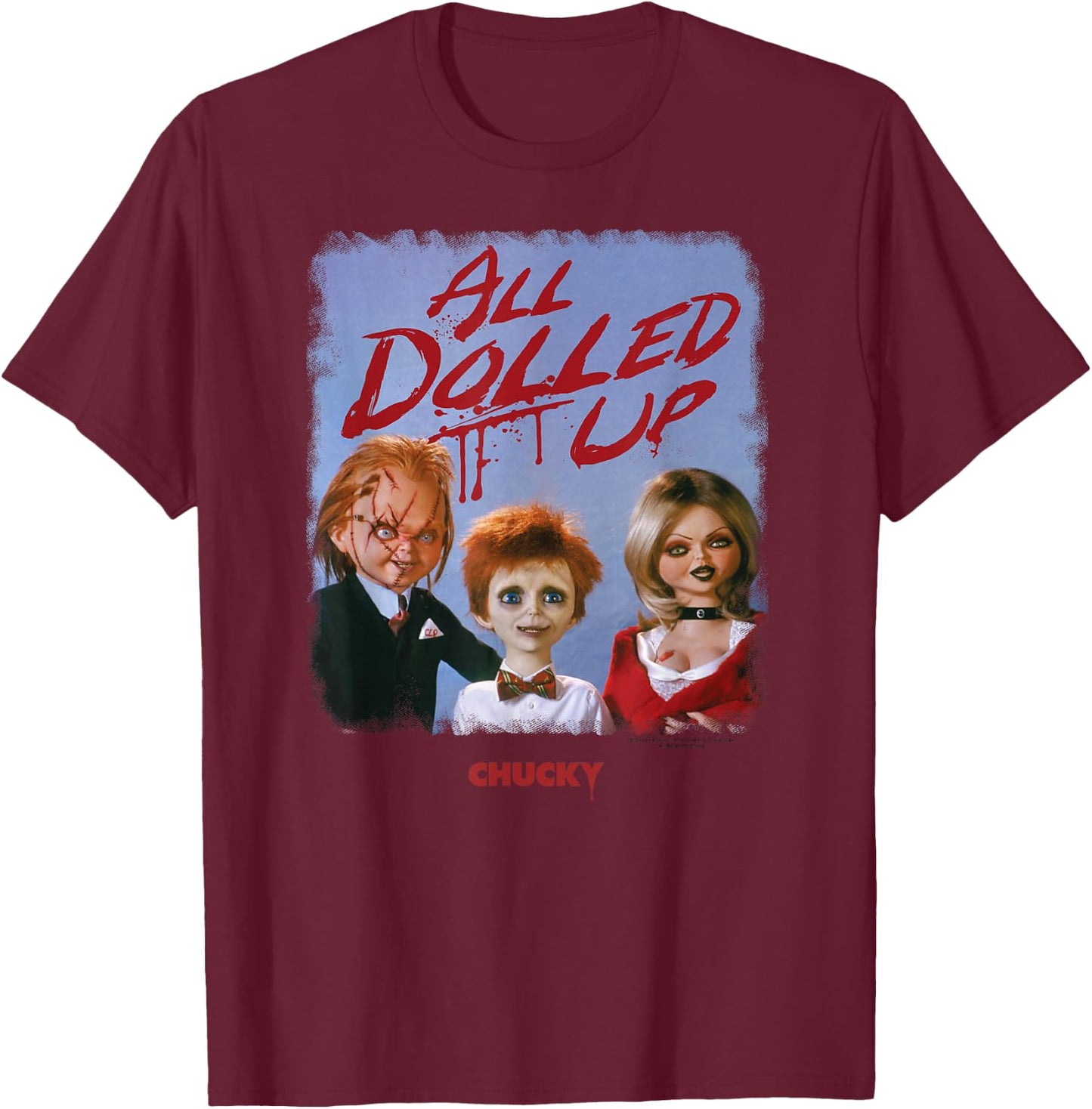 Chucky Family All Dolled Up T-Shirt - T-Shirt | Maroon
