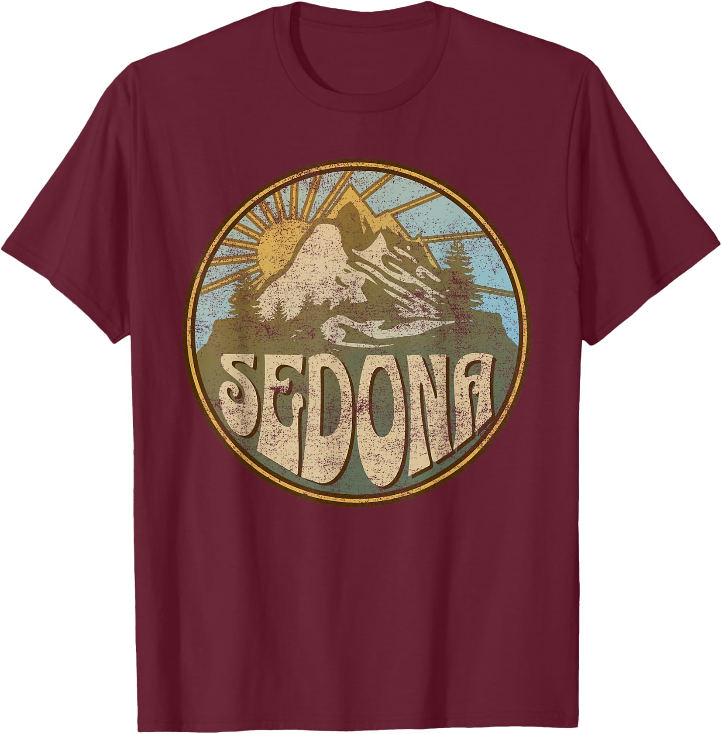 Sedona Arizona Nature Mountains Hiking Outdoors T-Shirt - T-Shirt | Maroon